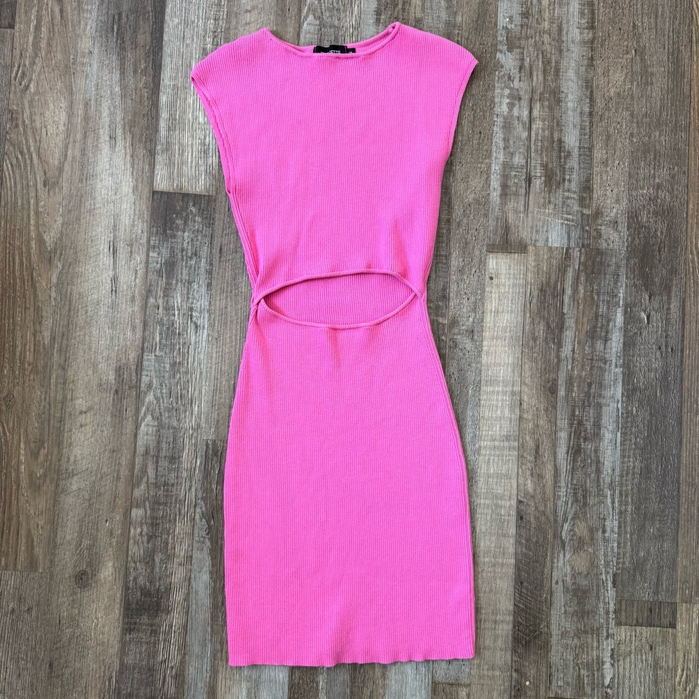 Etiquette Pink Cut Out Bodycon Dress